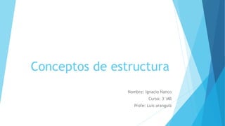 Conceptos de estructura
Nombre: Ignacio Ñanco
Curso: 3°MB
Profe: Luis aranguiz
 