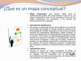 ¿Que es un mapa conceptual?
           Mapa coneptuales una técnica usada para                    la
            represen...