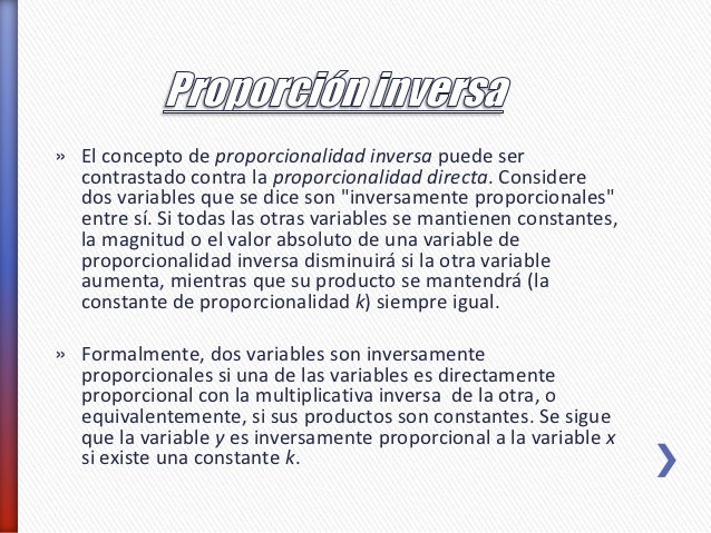 Conceptos de proporción inversa y directa felipe y diego