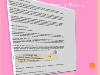 PRACTICAS DE WORD Y EXCEL
 