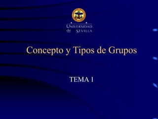 Concepto y Tipos de Grupos
TEMA 1
 