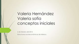 Valeria Hernández
Valeria sofia
conceptos iniciales
6 de febrero del 2014
Estructuras socioeconómicas de México.

 