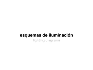 esquemas de iluminación
lighting diagrams
 