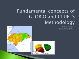Fundamental concepts of GLOBIO and CLUE-S Methodology Denisse McLean Belize, August 2010. 