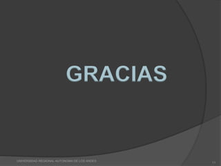 UNIVERSIDAD REGIONAL AUTONOMA DE LOS ANDES
11
GRACIAS
 