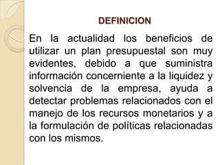 Buscar el pleno empleo de los recursos económicos disponibles y viables de conseguir.GENERALIDADESComo los planes no son de modo alguno inflexibles y se exige la comparación permanente de los pronósticos y las realizaciones, una vez se ponga en marcha el proceso del planeamiento debe complementarse con una auditoria.
