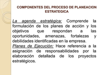 PLANEACION ESTRATEGICALa planeación estratégica ha sido considerada como uno de los descubrimientos mas importantes de la Administración de Empresas en los últimos años. Años atrás la planeación estratégica no era tan necesaria como lo es actualmente, dado que los cambios que le plantea el entorno a las empresas es tan rápido, que estas no tienen tiempo de adaptarse a un cambio cuando nuevamente se deben implantar cambios en la organización.