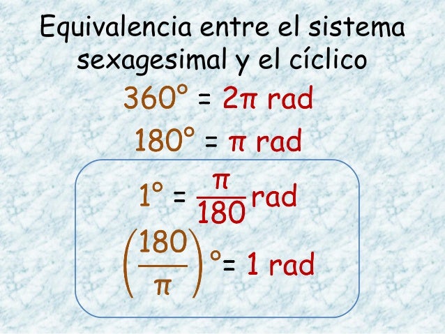 Resultado de imagen para equivalencia entre el sistema sexagecimal y el ciclico