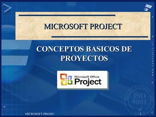 MICROSOFT PROJECT CONCEPTOS BASICOS DE PROYECTOS 