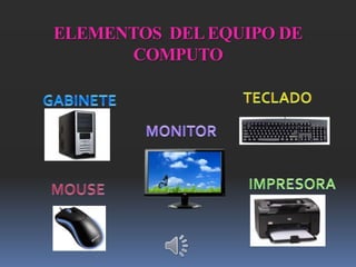 ELEMENTOS DELEQUIPO DE
COMPUTO
 