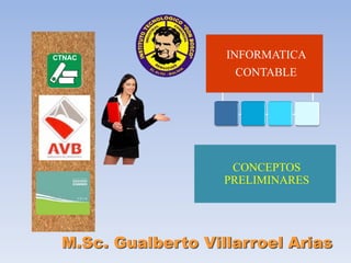 INFORMATICA
CONTABLE
M.Sc. Gualberto Villarroel Arias
CONCEPTOS
PRELIMINARES
 
