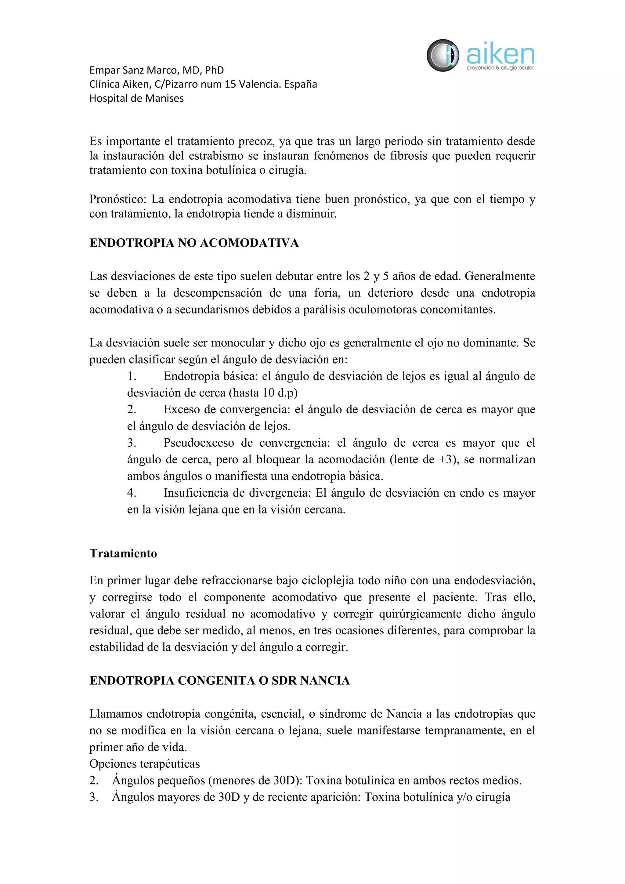 Estrabismo, Endotropia & Exotropia, tipos y tratamiento | PDF