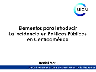 Daniel   Matul Elementos para Introducir La incidencia en Políticas Públicas en Centroamérica 