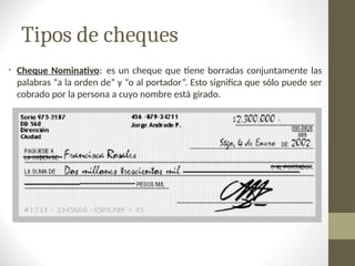 Que Significa Cheque Conceptos de Cheques y tipos de cheques.ppt