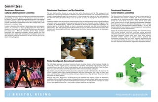 25 B R I S T O L R I S I N G Preliminary submission
Committees
The Parks, Open Space and Recreational committee focuses on...