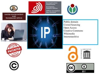 Public domain
Crowd Sourcing
Open Access
Creative Commons
Wikimedia
Internetarchive

 