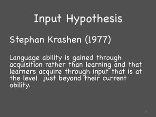 What is Input Hypothesis | PPT