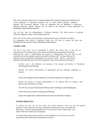 Concepts and theories of educational admin and planning | PDF