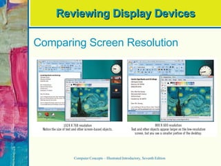 Reviewing Display Devices Comparing Screen Resolution Computer Concepts – Illustrated Introductory, Seventh Edition 