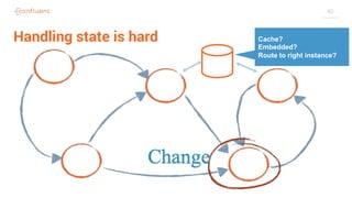 40
Handling state is hard Cache?
Embedded?
Route to right instance?
 