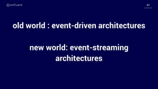 4747
old world : event-driven architectures
new world: event-streaming
architectures
 