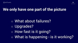 6969
We only have one part of the picture
○ What about failures?
○ Upgrades?
○ How fast is it going?
○ What is happening - is it working?
 