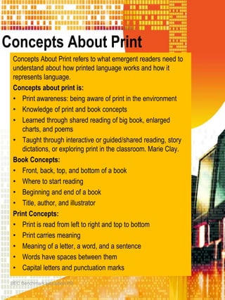 Concepts About Print Professional Development | PDF