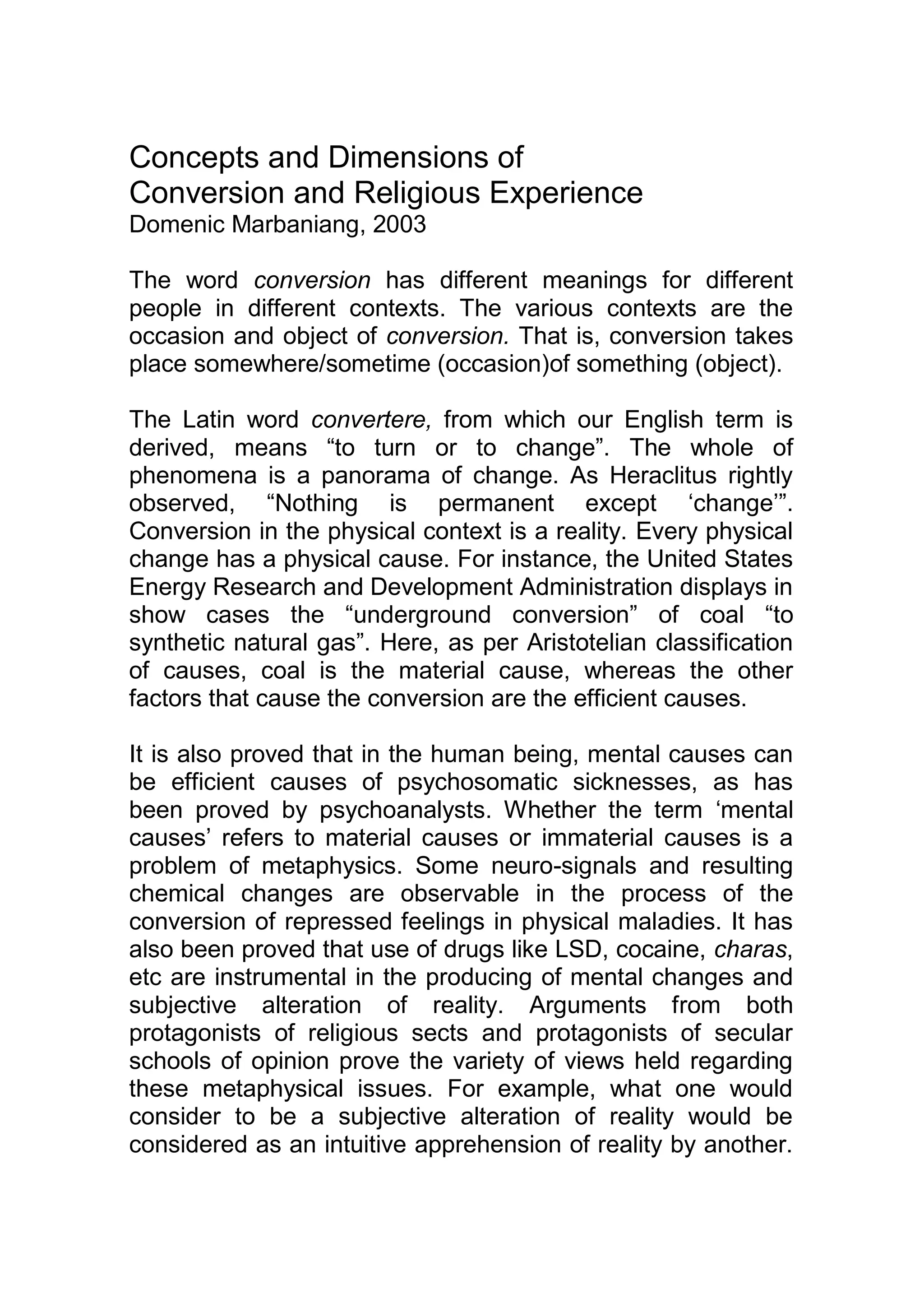 Concepts and dimensions of conversion | PDF