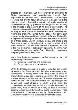 Concepts and dimensions of conversion | PDF