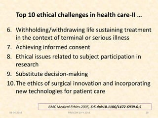 Concepts and principles of bioethics for the students of health ...