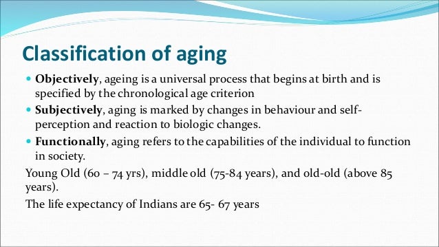 Concepts And Theories Of Aging