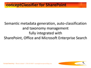 Concept Searching ConceptClassifier For SharePoint