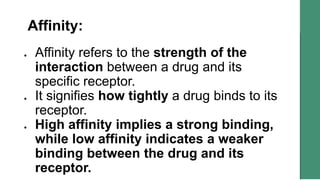 Concepts in Pharmacodynamics: Apply concepts as it relates to the ...