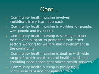 Concepts of community health and community health nursing | PPTX