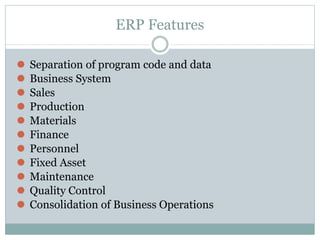 Concepts of erp | PPTX