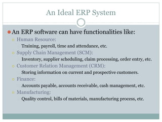Concepts of erp | PPTX