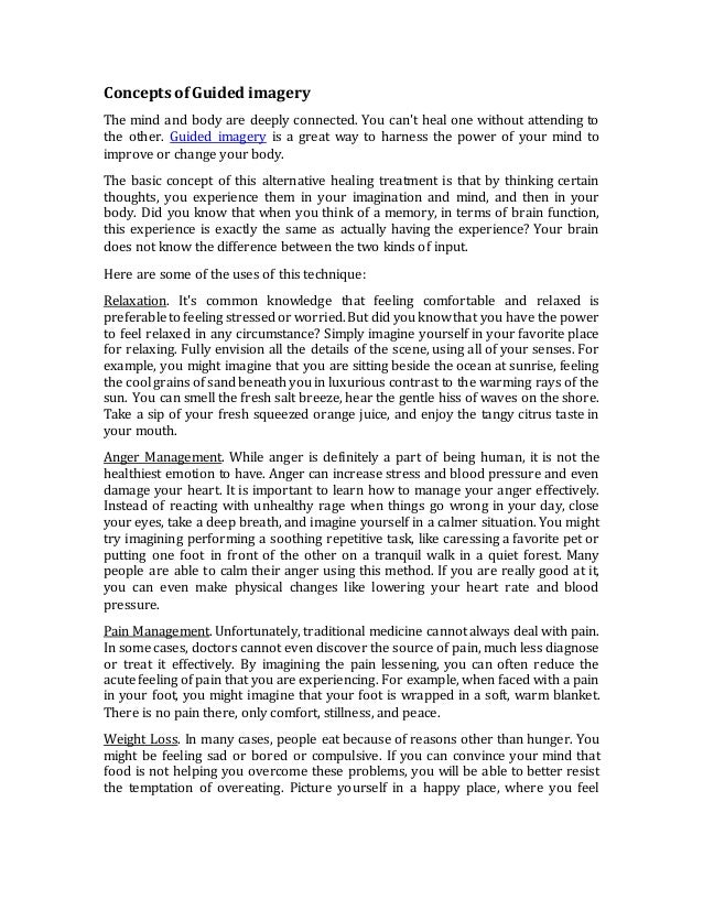 Concepts of guided imagery