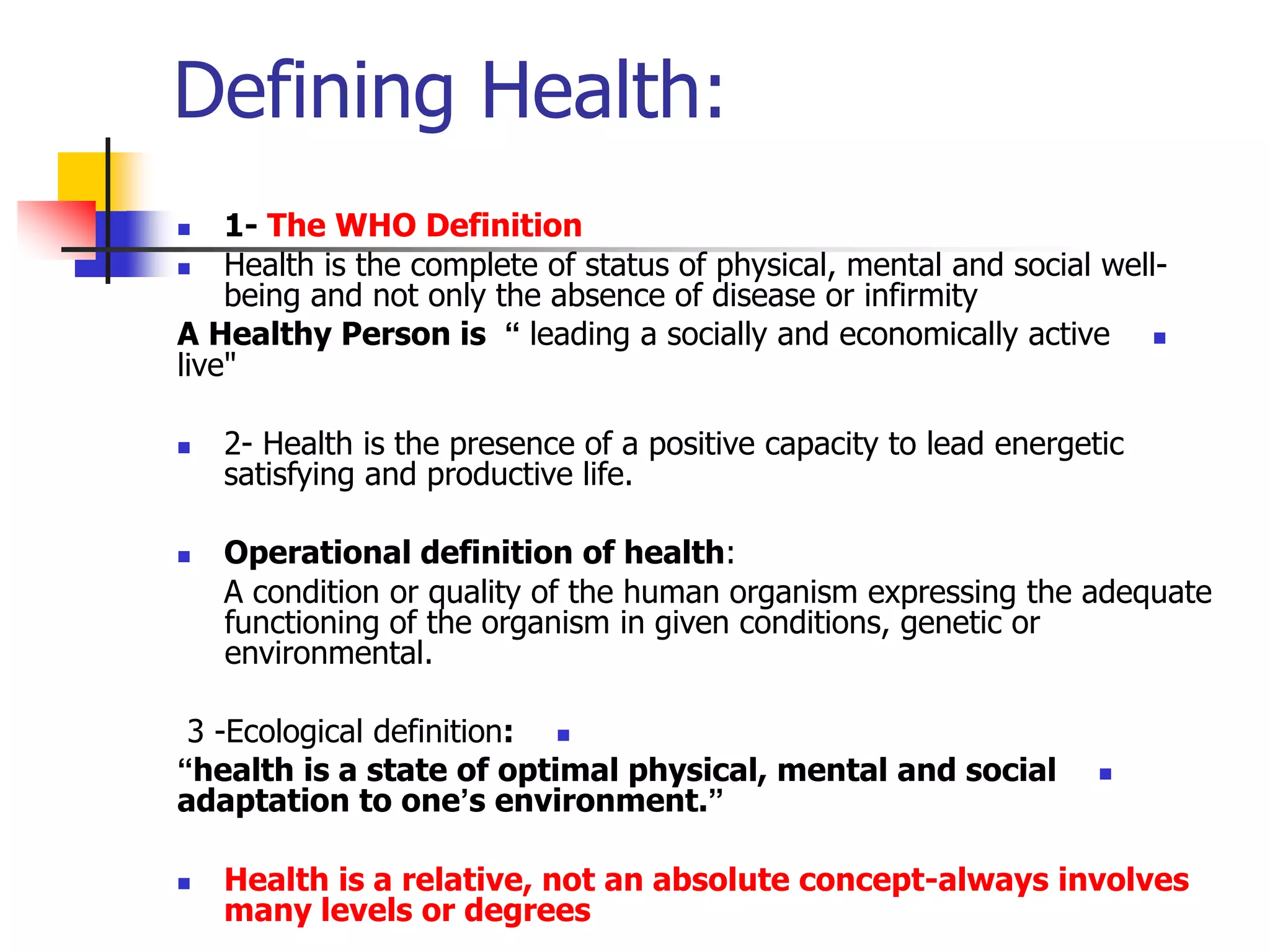 Concepts of health and disease | PPT