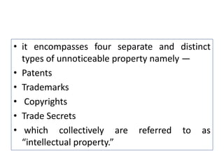 Concepts   of intellectual property (ip)