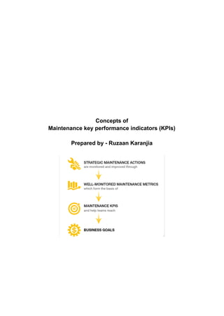 Concepts of
Maintenance key performance indicators (KPIs)
Prepared by - Ruzaan Karanjia
 