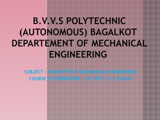 CONCEPTS OF MECHANICAL ENGINEERING -II PPT.pptx