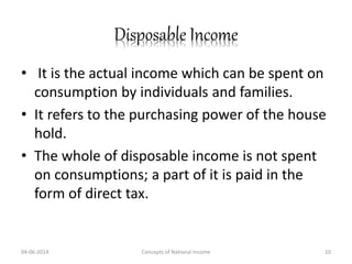 Concepts of national income | PPTX