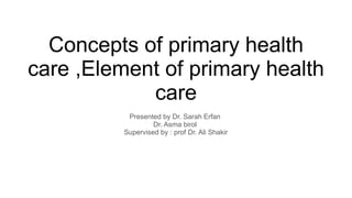 Comprehensive Overview of Primary Health Care Concepts and Elements | PPTX