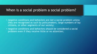 Concepts of Social Problem in foundations of social studies | PPTX