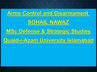 Conceptual Arms Control And Disarmament | PPTX