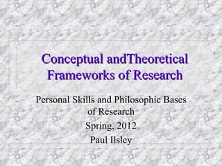 Conceptual and interpretive frameworks