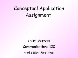 Conceptual Application Assignment   Kristi Vettese Communications 120 Professor Arenivar 