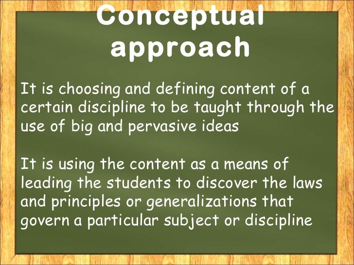 Conceptual approach