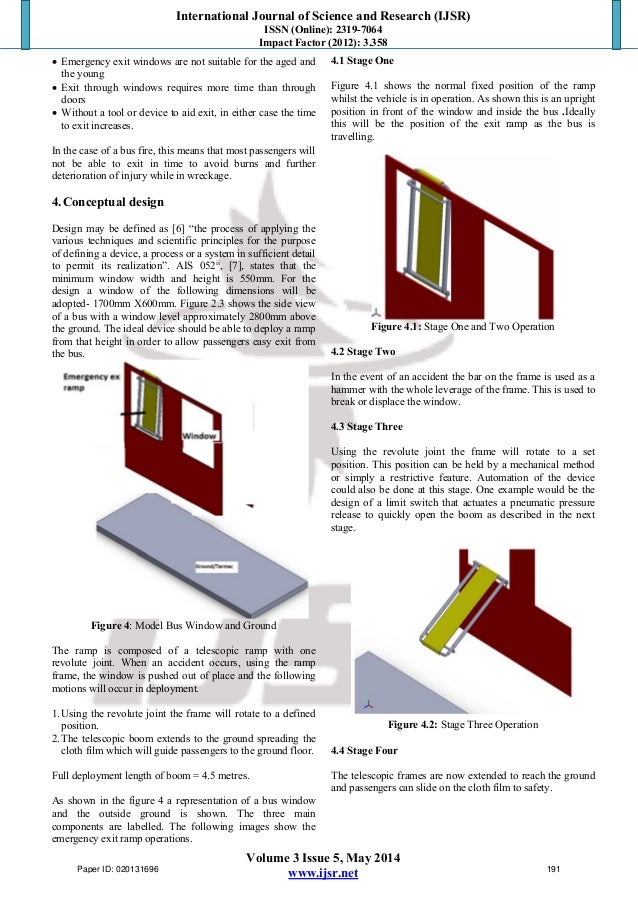 Conceptual design of a bus emergency exit ramp