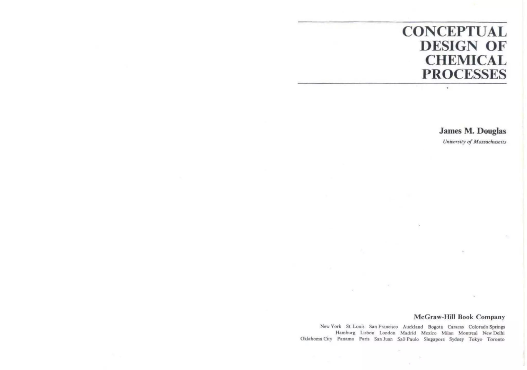 Conceptual Design Of Chemical Processes
